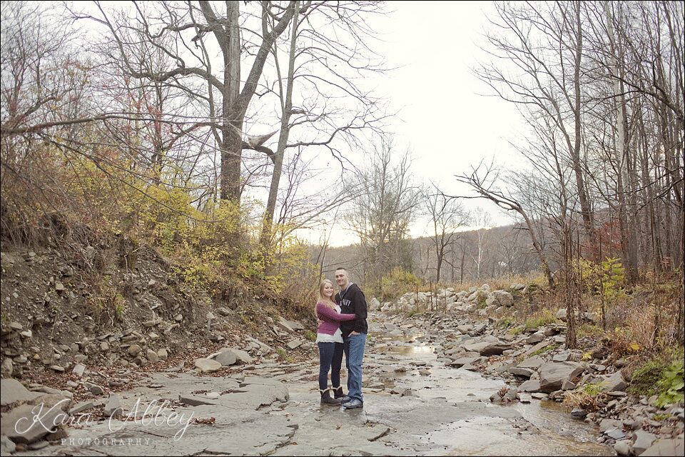 Engagement Photography Fall Nichols NY Stream Engagement Photography Fall Nichols NY Stream