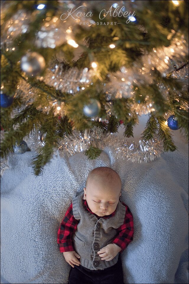 newborn photography brother smile family horseheads, NY Christmas tree
