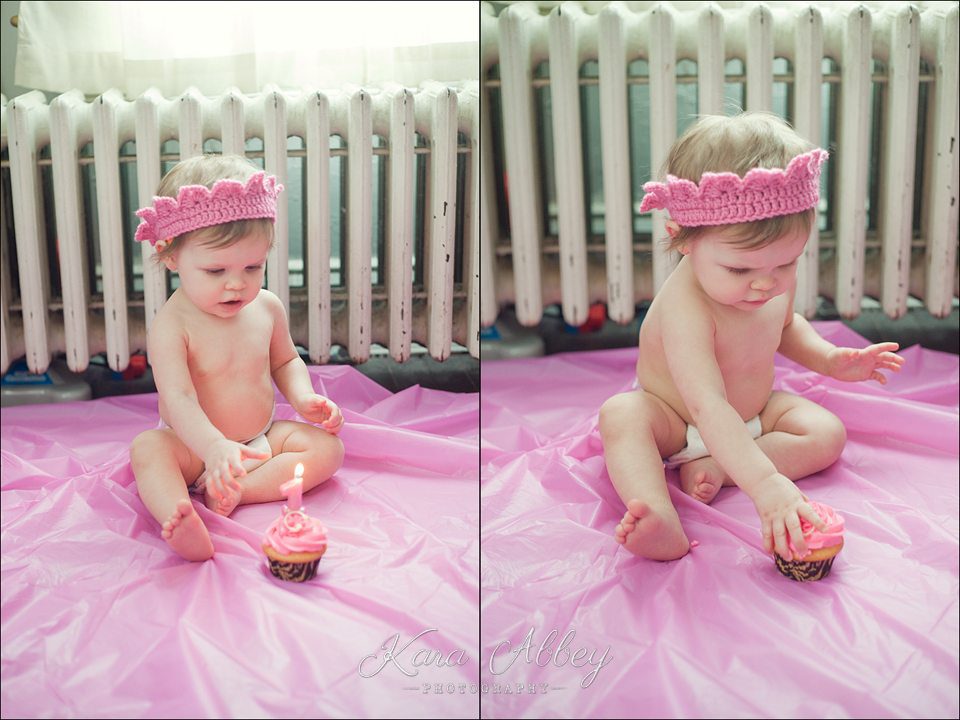 Baby kid photographer 1st birthday family photographer Waverly NY cupcake smash
