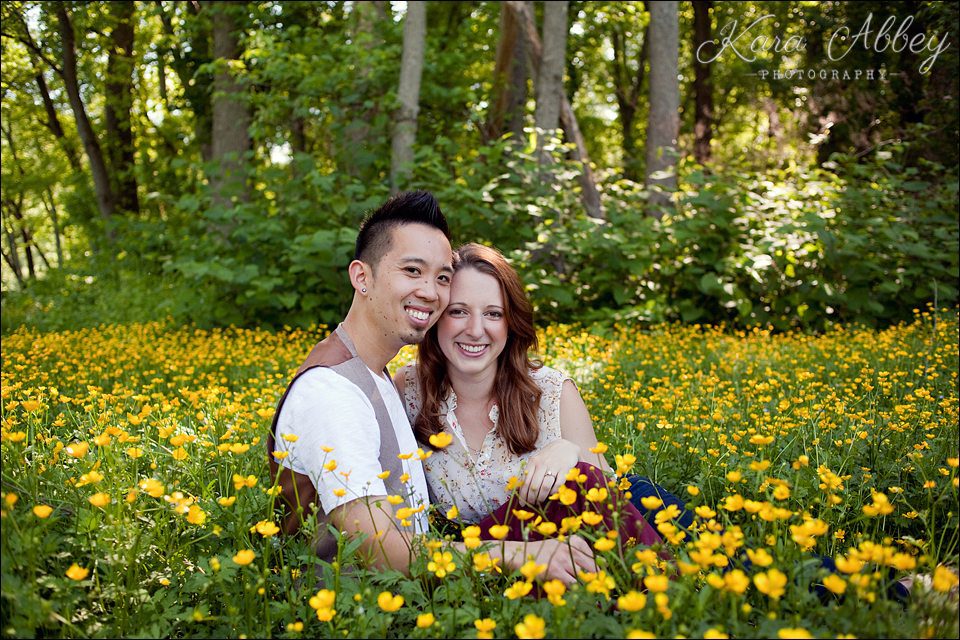Engagement Wedding Photography Summer Outdoors Elmira NY Field of Flowers