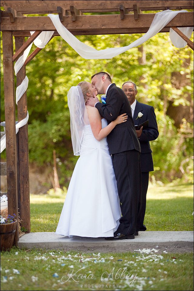 wedding photography ceremony nichols ny butterfly release first kiss