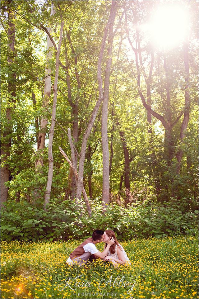 Engagement Wedding Photography Summer Outdoors Elmira NY Field of Flowers