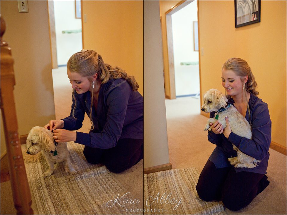 wedding photography bride dog love nichols ny reception