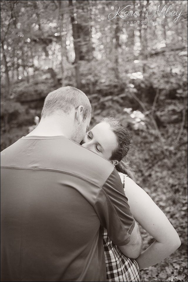 engagement photography wysox pa outdoors woods black and white