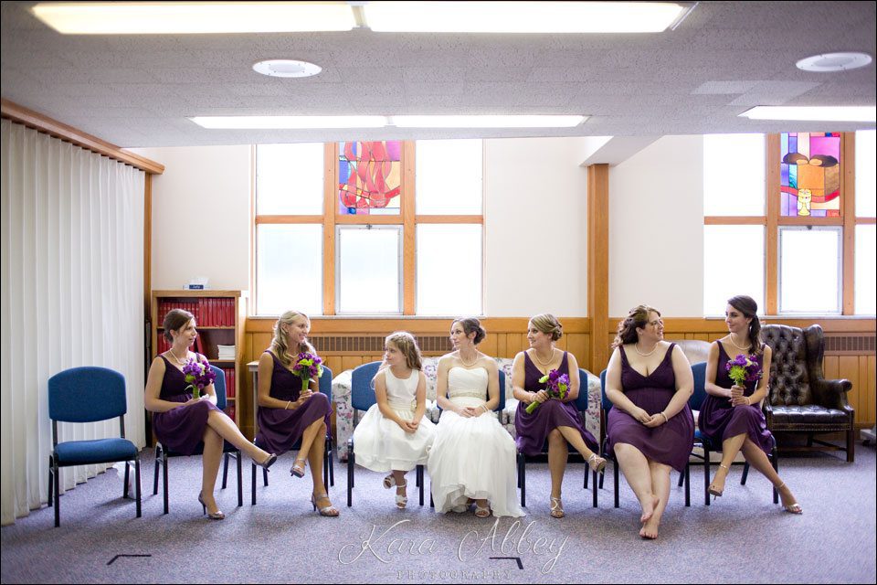 wedding day photography vestal ny bride bridesmaids waiting friends church ceremony Vestal United Methodist Church