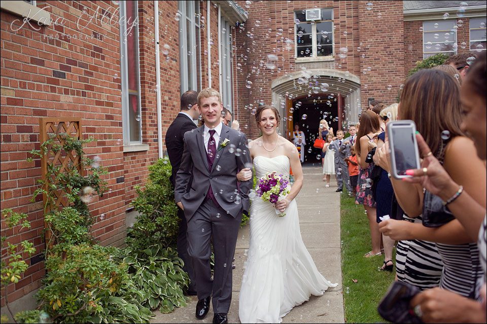 wedding day photography vestal ny Vestal United Methodist Church happy ceremony bubble exit