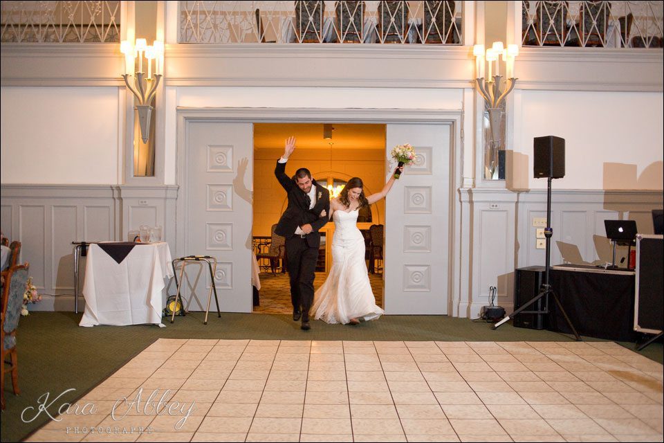 wedding day photography bride groom entrance binghamton club ny