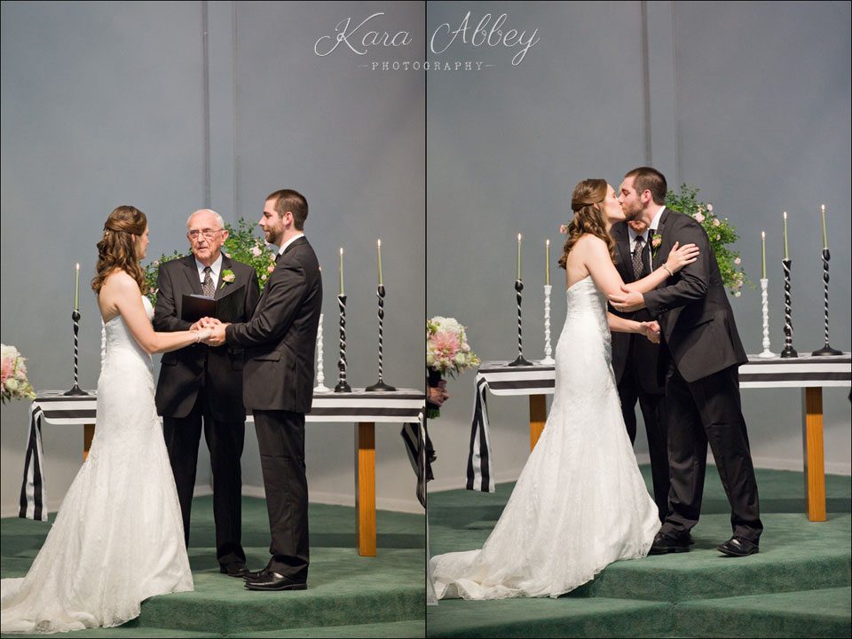 wedding day photography bride groom vows first kiss binghamton ny