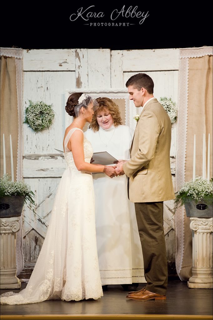 Tunkhannock Wedding Photography Dietrich Movie Theater Ceremony Bride Groom Vows