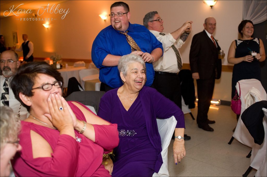 Tunkhannock Wedding Photography Triton Hose Company Firehall Reception Laughter