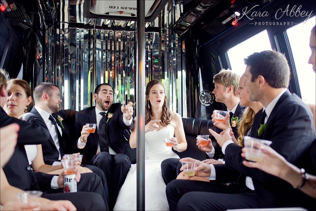 Wedding Photography Pittsburgh PA Irwin PA Greensburg PA Monroeville PA party bus bridal party