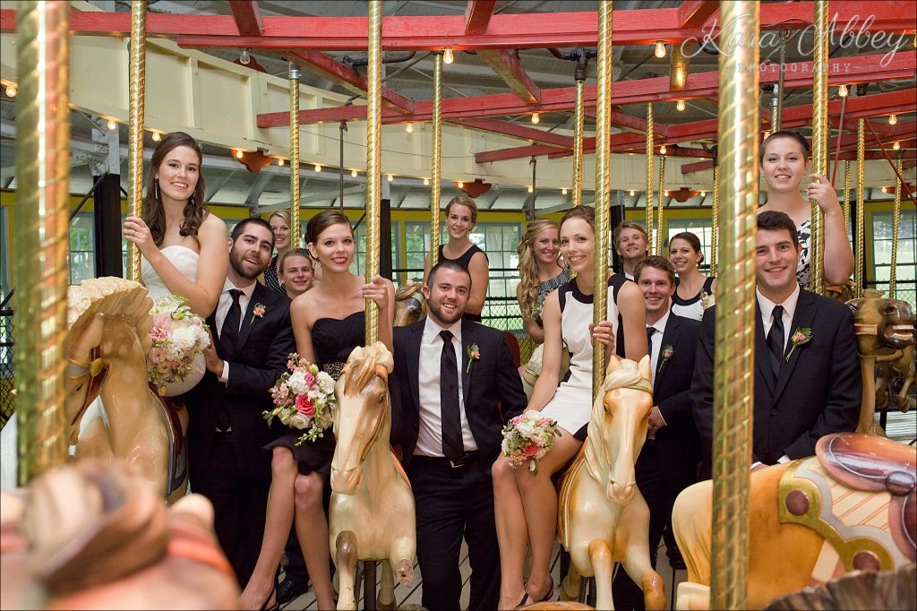 Wedding Photography Pittsburgh PA Irwin PA Greensburg PA Monroeville PA bridal party carousel