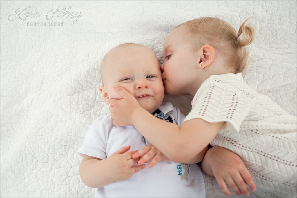 Portrait Photography Pittsburgh PA Irwin PA Greensburg PA Monroeville PA Siblings Kiss Brother Sister