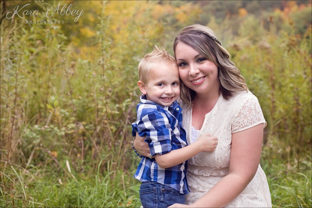 Family Photography Irwin PA Pittsburgh PA Greensburg PA Monroeville PA Fall Woods Park Mother Son