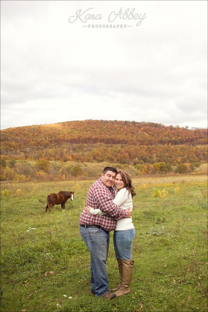 wedding engagement photographer Pittsburgh PA Irwin PA Greensburg PA Monroeville PA outdoor fall farm field horse