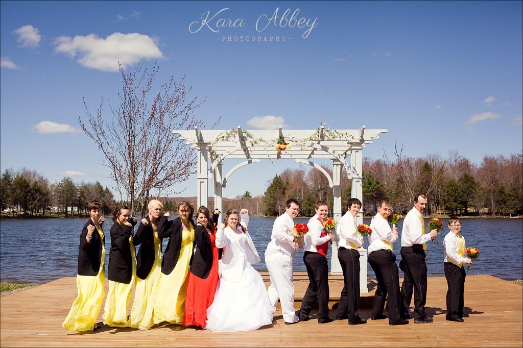 wedding photography photographer rome, pa irwin, pa bridal party pine cradle lake