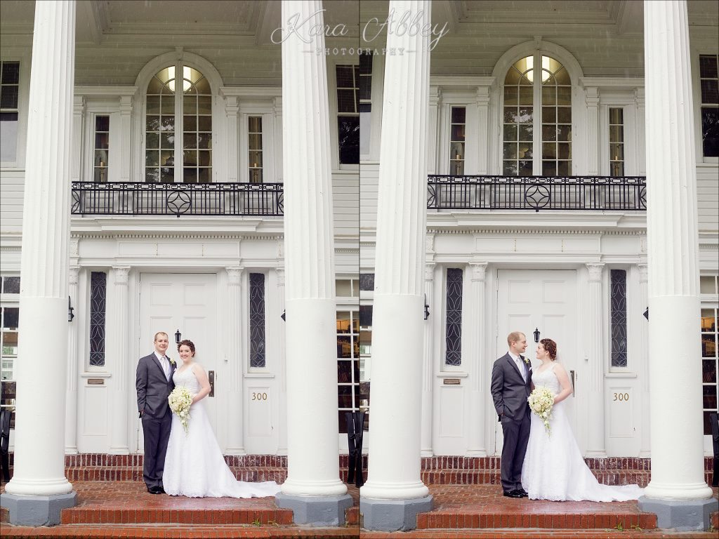 rainy day wedding photography Endicott NY  Visitor's Center bride groom formal portrait 