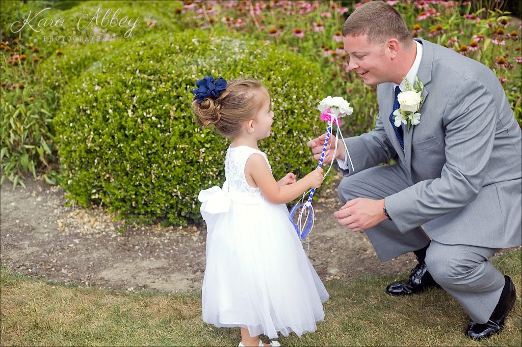 Wedding Photography at the Corning Country Club in Corning, NY Groom and the Flower Girl