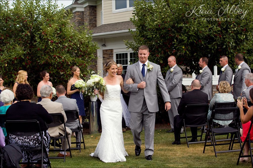 Wedding Photography at the Corning Country Club in Corning, NY Ceremony Husband and Wife Recessional