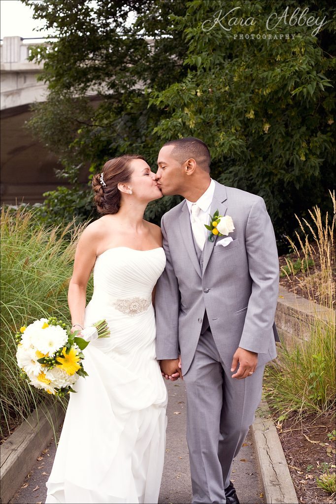 Binghamton, NY, Wedding Photography Confluence Park Formal Portraits Bride Groom Grey Yellow