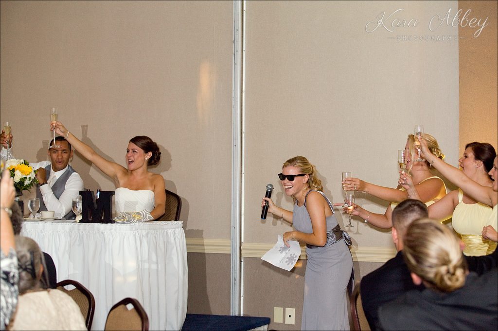 Binghamton, NY, Wedding Photography Holiday Inn Reception Maid of Honor Toast