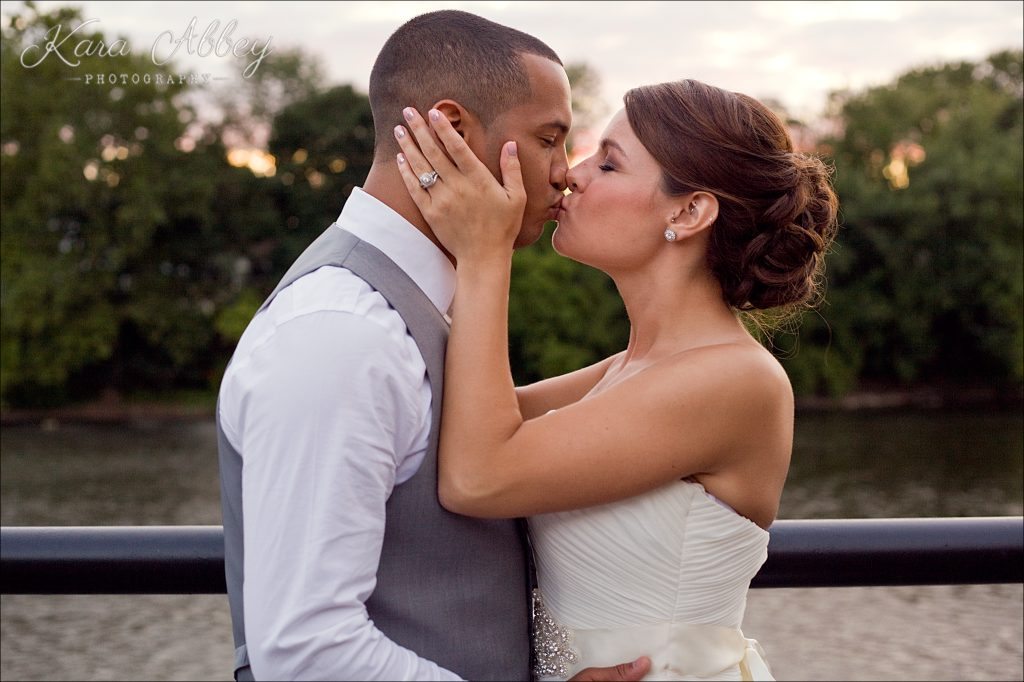 Binghamton, NY, Wedding Photography Holiday Inn Reception Riverwalk Sunset Portrait