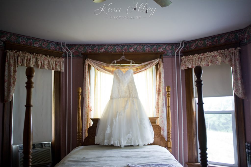 Country Wedding Photography Weaver View Farms Penn Yan, NY Bride Prep Gown