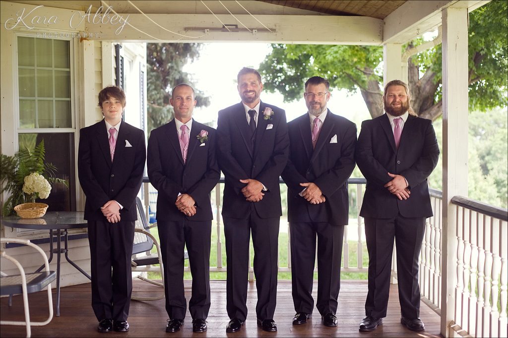 Country Wedding Photography Weaver View Farms Penn Yan, NY Groom Groomsmen Portrait