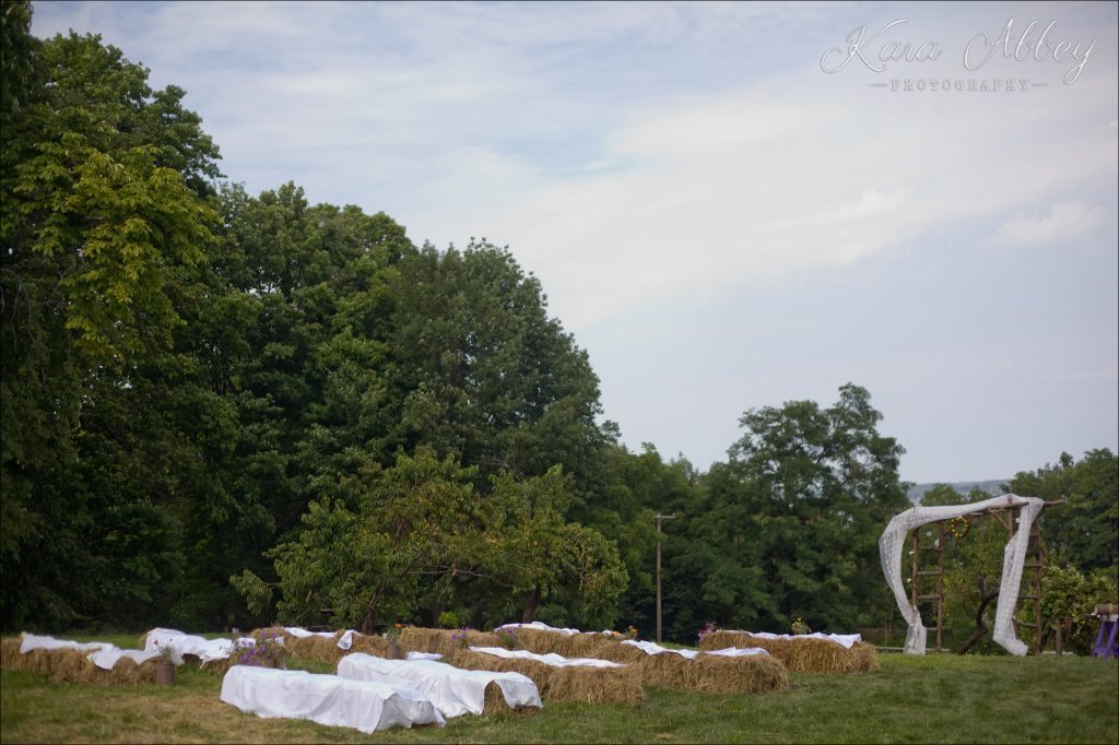 Country Wedding Photography Weaver View Farms Penn Yan, NY Ceremony Haybales