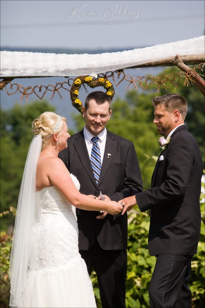 Country Wedding Photography Weaver View Farms Penn Yan, NY Ceremony Hay bales