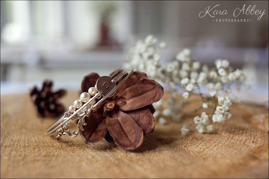 Wedding Photography Shoresbrook Inn Towanda, PA Rustic Country Bridal Details Bracelets