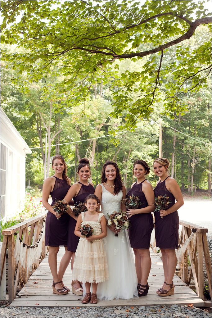 Rustic Country Wedding Photography Shoresbrook Inn Towanda, PA Bride and Bridesmaids Portrait