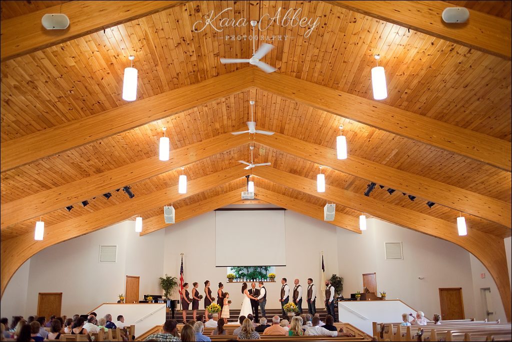 Rustic Country Wedding Photography First Baptist Church Towanda, PA Ceremony