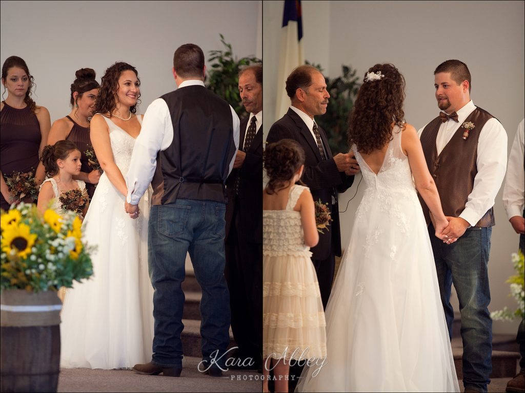 Rustic Country Wedding Photography First Baptist Church Towanda, PA Ceremony Vows