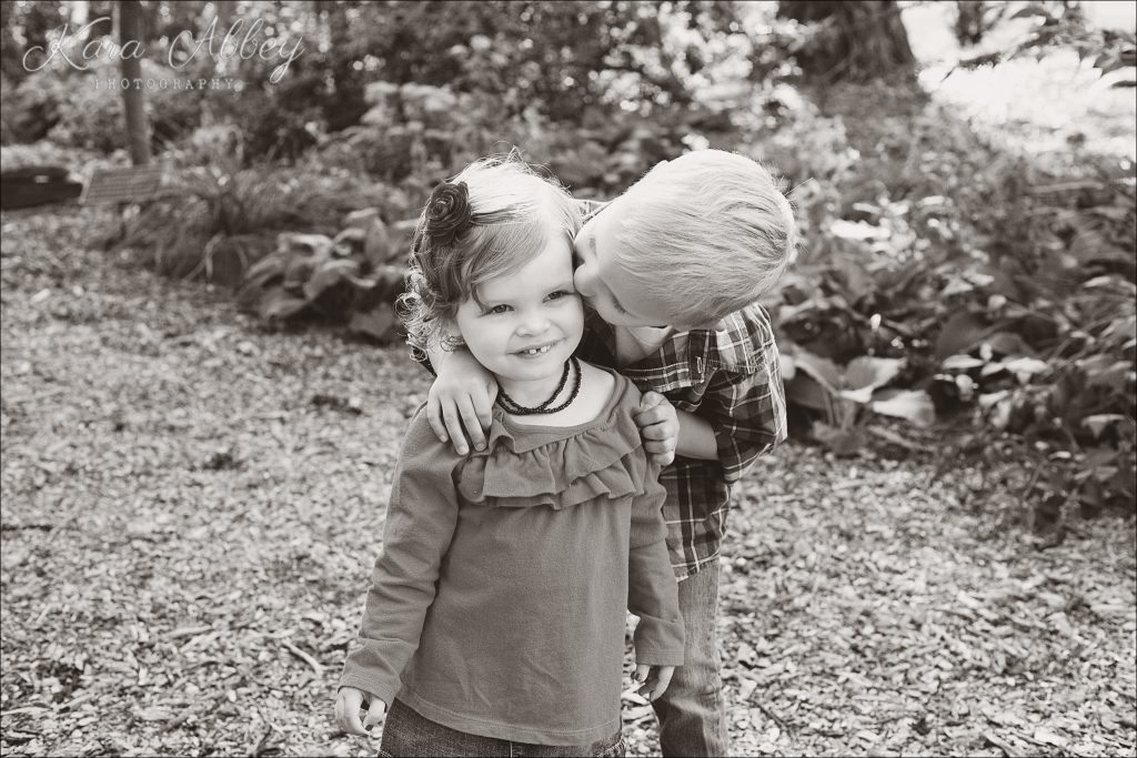 Outdoor Gardens Family Photography Spalding Memorial Library Athens, PA Brother Sister