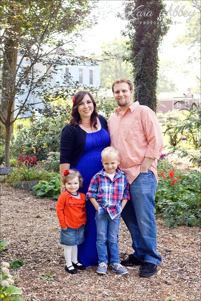 Outdoor Gardens Family of 4 Photography Spalding Memorial Library Athens, PA