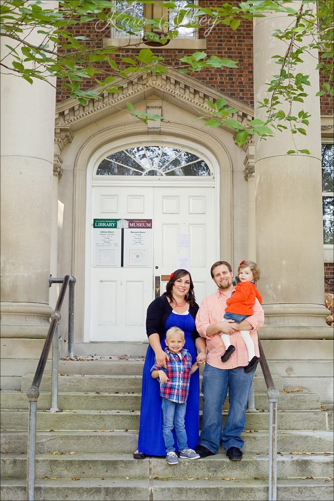 Outdoor Gardens Family of 4 Photography Spalding Memorial Library Athens, PA