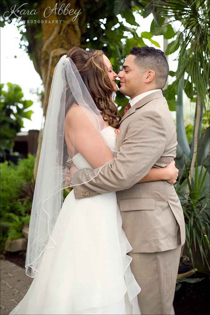 rainy day wedding photographer Tioga Gardens Owego, NY Greenshouse Dome Bride Groom Portraits