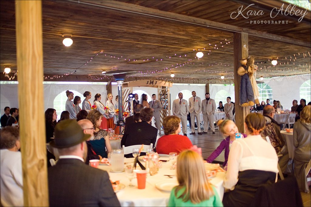 rainy day wedding photographer Tioga Gardens Owego, NY Ceremony