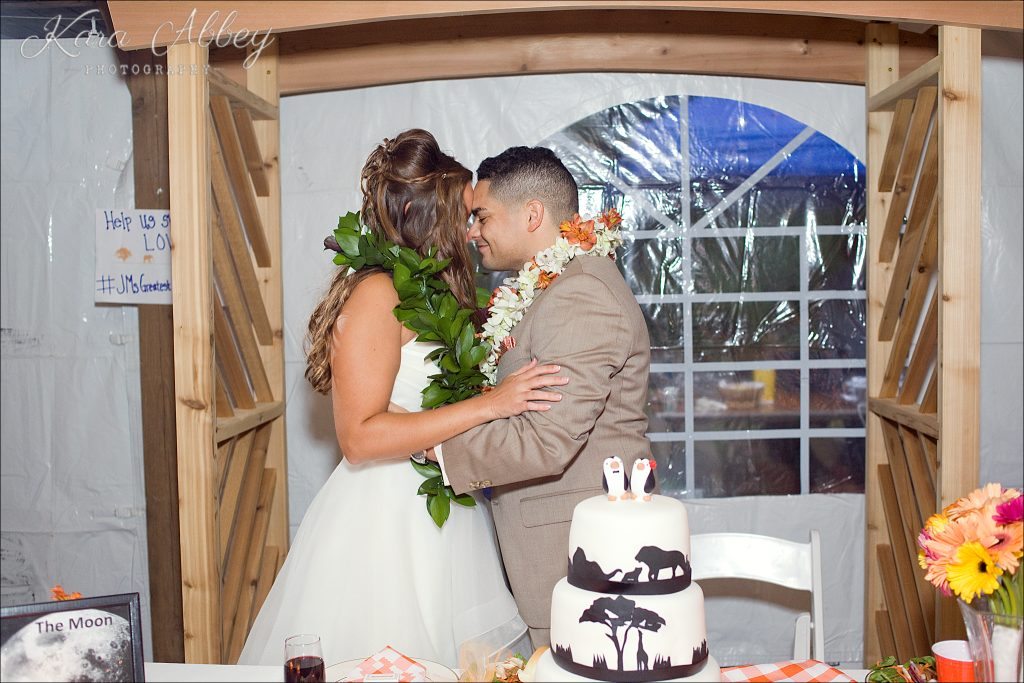 rainy day wedding photographer Tioga Gardens Owego, NY Reception Maid of Honor Toast Hawaiian Tradition Lei 
