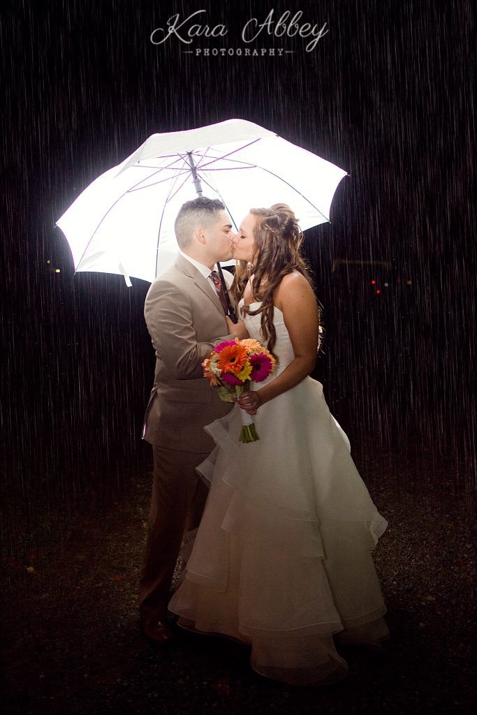 rainy day wedding photographer Tioga Gardens Owego, NY Night Shot