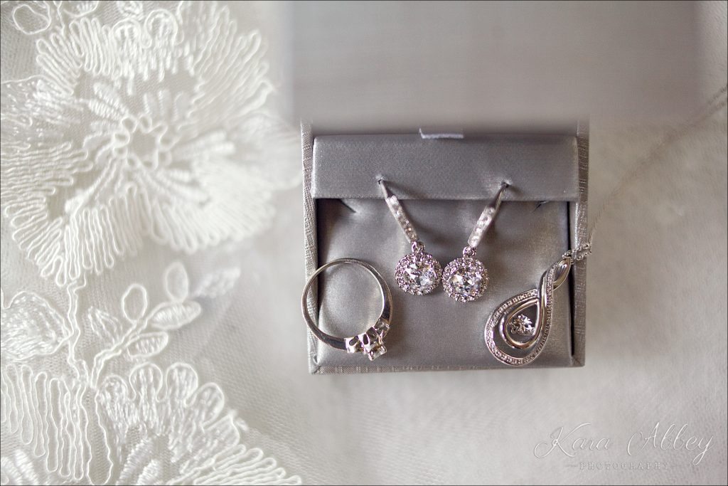 Rustic Country Chic Fall Wedding Wysox, PA Bridal Details Getting Ready Dress Gown Jewelry Earrings Ring Necklace