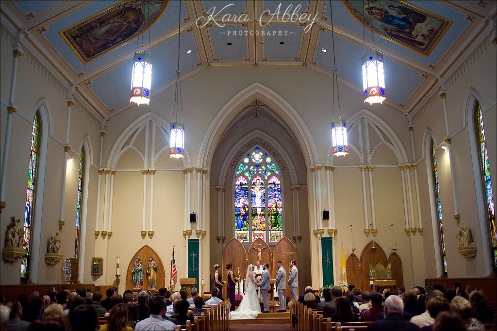 Rustic Country Chic Fall Wedding Towanda, PA Ceremony St. Peter and St. Paul Church Bride Groom Vows