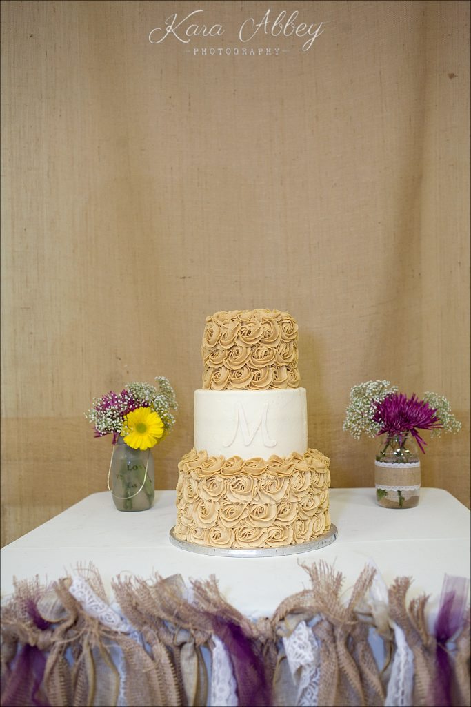 Rustic Country Chic Fall Wedding Wysox, PA Firehall Reception Details Cake