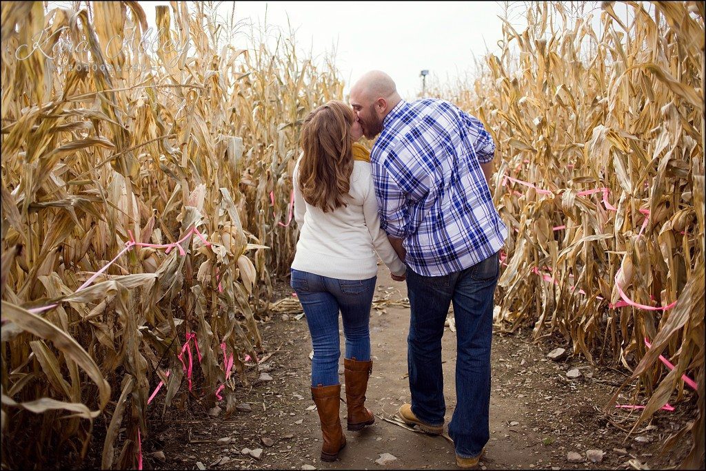 Outdoor fall engagement session Roba Family Farms Dalton, PA corn maze