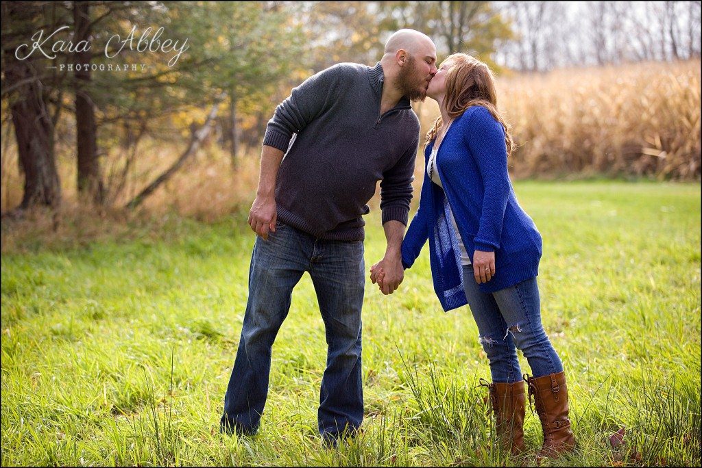 Outdoor fun fall engagement session Roba Family Farms Dalton, PA woods rustic