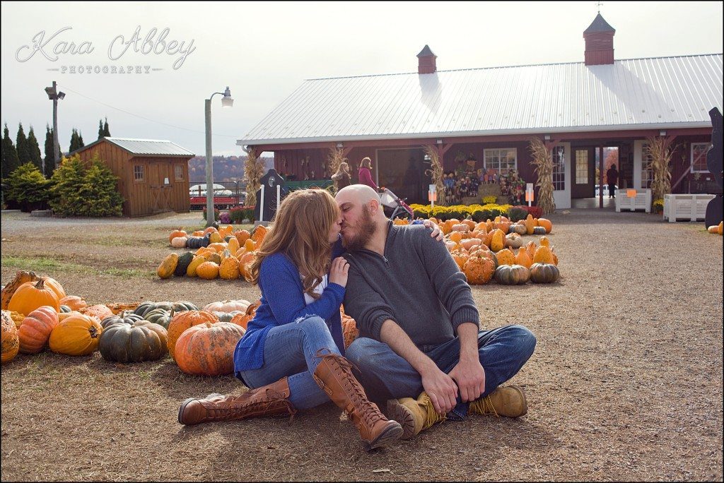 Outdoor fun fall engagement session Roba Family Farms Dalton, PA pumpkin patch