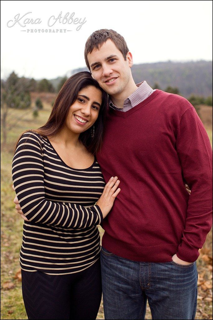 Cold Rainy Day-After-Christmas Engagement Photography Pine Valley Tree Farm Fields Towanda, PA