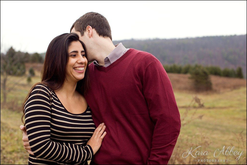 Cold Rainy Day-After-Christmas Engagement Photography Pine Valley Tree Farm Fields Towanda, PA