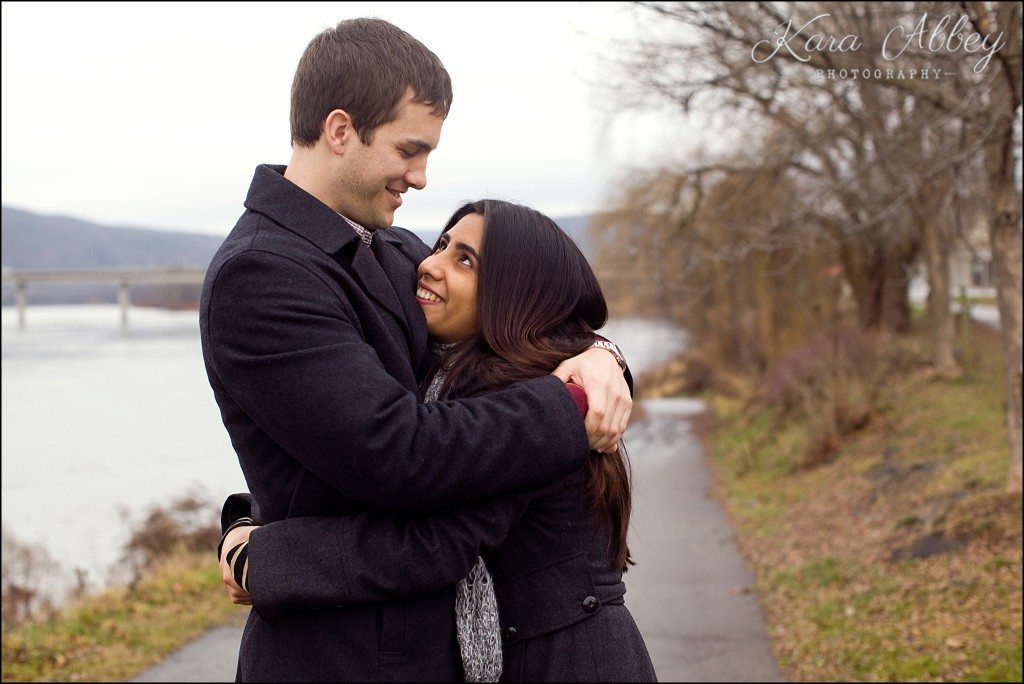 Cold Rainy Day-After-Christmas Engagement Photography Merrill Parkway Towanda, PA